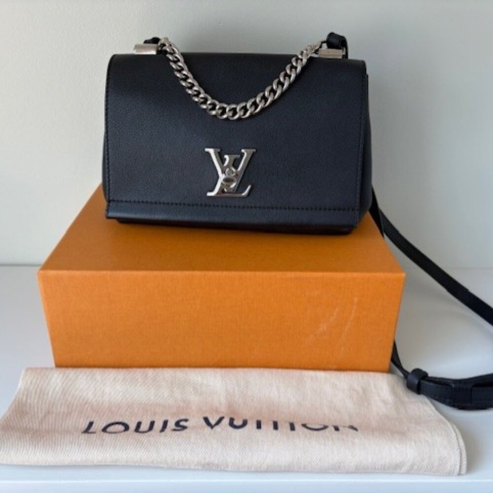 Louis Vuitton LockMe II BB Noir – Black Grained Calfskin with Silver Hardware